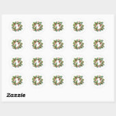 Merry kerst Holly Berry Wreath Ronde Sticker (Vel)