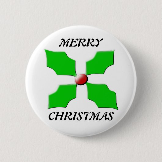 Merry kerst Holly Button (Voorkant)