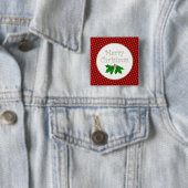 Merry kerst Holly Button (In situ)