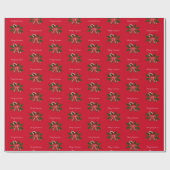 Merry kerst Holly Candy Cane Wrapping Paper Cadeaupapier (Vlak)