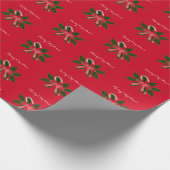 Merry kerst Holly Candy Cane Wrapping Paper Cadeaupapier (Hoek)