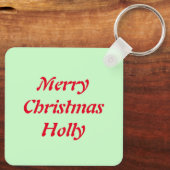 Merry kerst Holly Custom Sleutelhanger (Achterkant)
