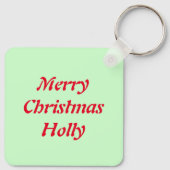 Merry kerst Holly Custom Sleutelhanger (Achterkant)
