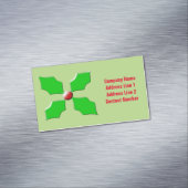Merry kerst Holly Custom Visitekaartje Magneet (Voorbeeld)