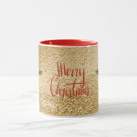 Merry kerst Holly Design Mok (Midden)