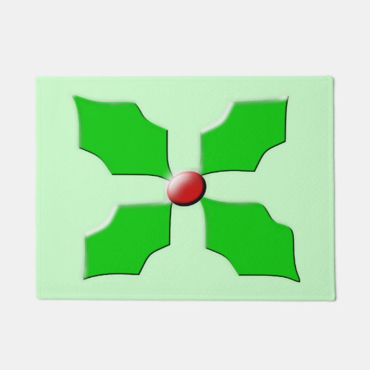 Merry kerst Holly Deuren Mat (Voorkant)