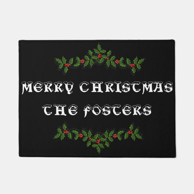 Merry kerst Holly Deurmat (Voorkant)