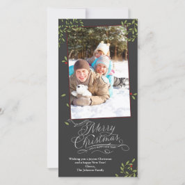 Merry kerst Holly Feestdagenkaart