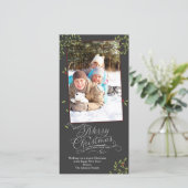 Merry kerst Holly Feestdagenkaart (Staand voorkant)