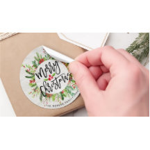 Merry kerst Holly Floral Wreath Holiday wil