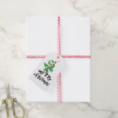 Merry kerst Holly | Gepersonaliseerd kerstfeest Cadeaulabel (Met Touw)