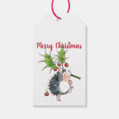 Merry kerst Holly Hedegel Cadeaulabel (Voorkant)