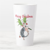 Merry kerst Holly Hedegel Latte Mok (Voorkant)