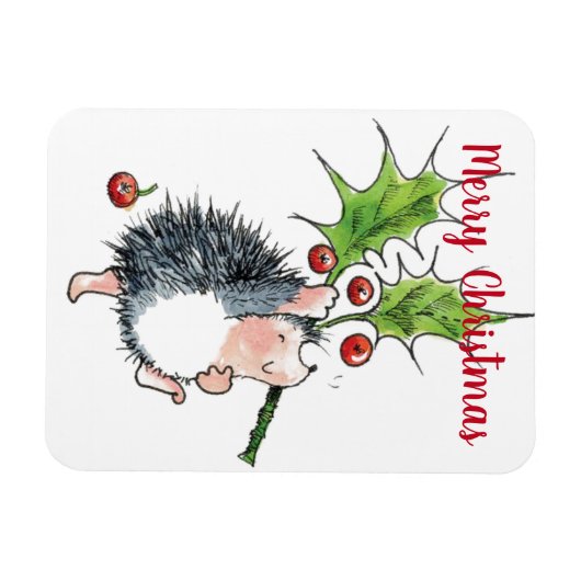 Merry kerst Holly Hedegel Magneet (Horizontaal)