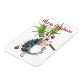 Merry kerst Holly Hedegel Magneet (Linkerzijde)