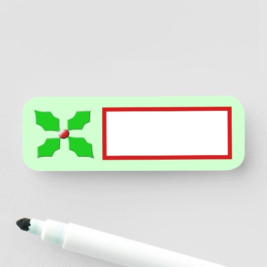 Merry kerst Holly Naamplaatje (In situ)