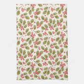 Merry kerst Holly Pattern Theedoek (Verticaal)