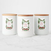 Merry kerst Holly poinsettia Voedselcontainer Etiket (Flessen)