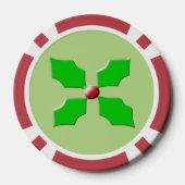 Merry kerst Holly Poker Chips (Achterkant)