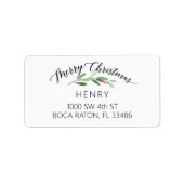 Merry kerst Holly Return-adreslabel Etiket (Voorkant)