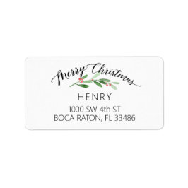 Merry kerst Holly Return-adreslabel Etiket