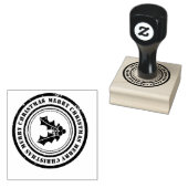 Merry kerst Holly Rubberstempel (Gestempeld)