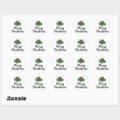Merry kerst Holly Sprigs Ronde Sticker (Vel)
