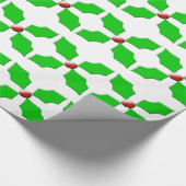 Merry kerst Holly Wrapping Paper Cadeaupapier (Hoek)