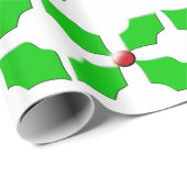 Merry kerst Holly Wrapping Paper Cadeaupapier (Rol Hoek)