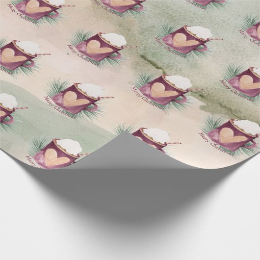 Merry kerst Hot Chocolate Mok Cadeaupapier (Hoek)