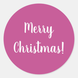 Merry kerst Hot Pink Typografie Ronde Sticker