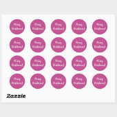 Merry kerst Hot Pink Typografie Ronde Sticker (Vel)