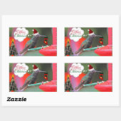 Merry kerst Hummingbird Rechthoekige Sticker (Vel)