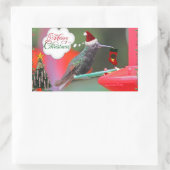 Merry kerst Hummingbird Rechthoekige Sticker (Tas)