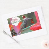 Merry kerst Hummingbird Rechthoekige Sticker (Envelop)
