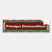 Merry kerst I Priecīgus Ziemassvētkus Bumpersticker (Voorkant)