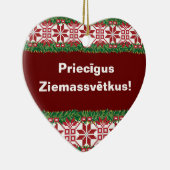 Merry kerst I Priecīgus Ziemassvētkus Keramisch Ornament (Rechts)