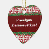 Merry kerst I Priecīgus Ziemassvētkus Keramisch Ornament (Links)