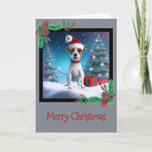 Merry kerst Jack Russel Terrier Wenskaart Bedankkaart
