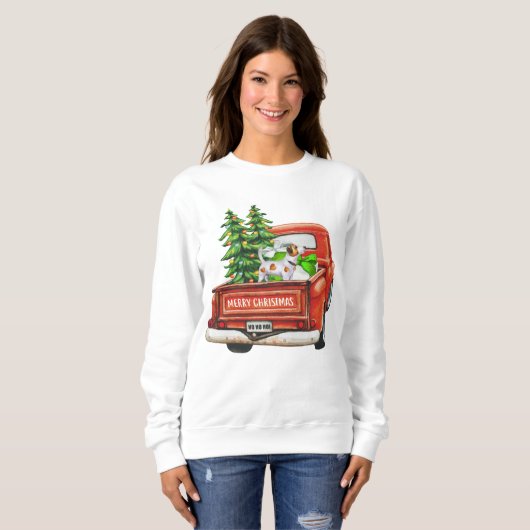 Merry kerst Jack Russell Terrier Sweatshirt (Voorkant volledig)