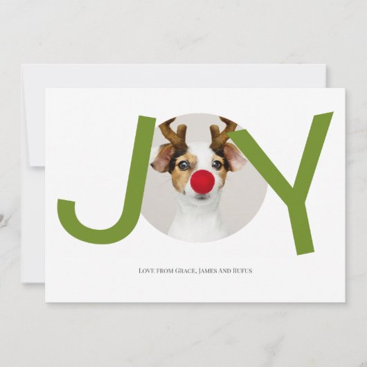 Merry kerst Joy Green-fotokaart Kaart (Voorkant)