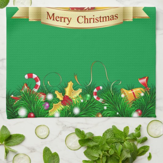 Merry kerst Joy Theedoek (Gevouwen)