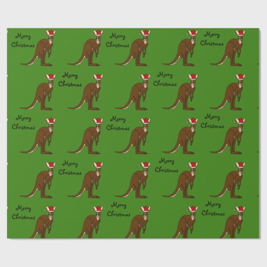 Merry kerst Kangaroo Cadeaupapier (Vlak)