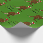 Merry kerst Kangaroo Cadeaupapier (Hoek)
