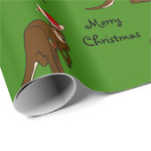 Merry kerst Kangaroo Cadeaupapier (Rol Hoek)