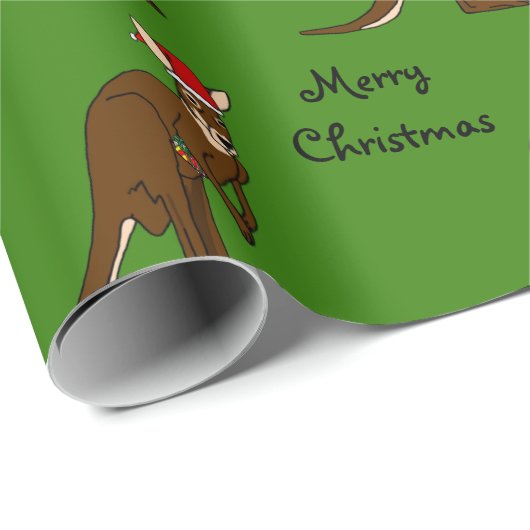 Merry kerst Kangaroo Cadeaupapier (Rol Hoek)