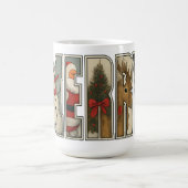 MERRY – Kerst Karakter Letter Kunst Koffiemok (Center)