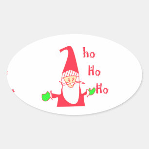 Merry kerst kerst kerst prettig ovale sticker