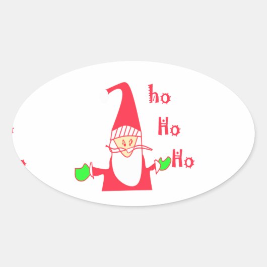 Merry kerst kerst kerst prettig ovale sticker (Voorkant)
