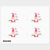 Merry kerst kerst kerst prettig ovale sticker (Vel)